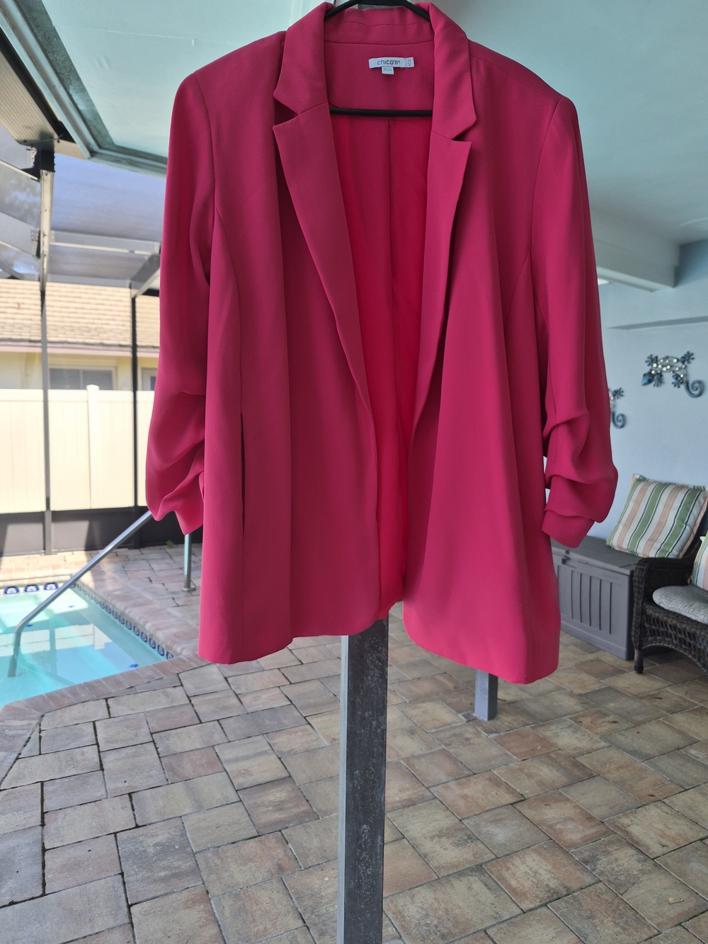 Chico's Open-Front Coral  Blazer Jacket